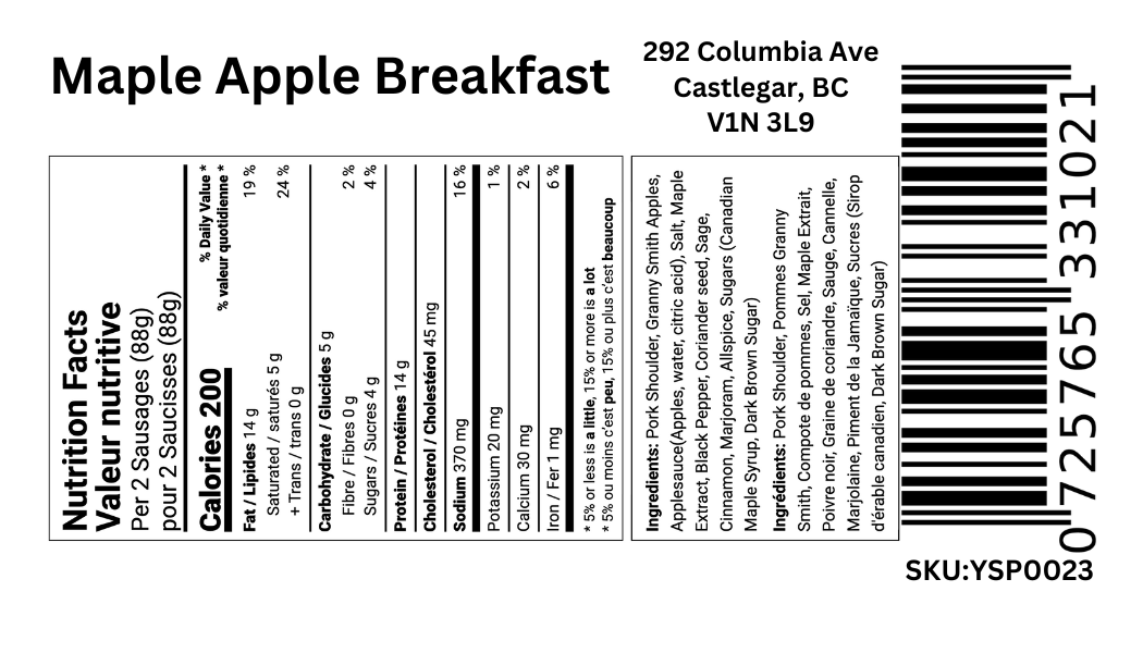 Maple Apple Breakfast Sausages