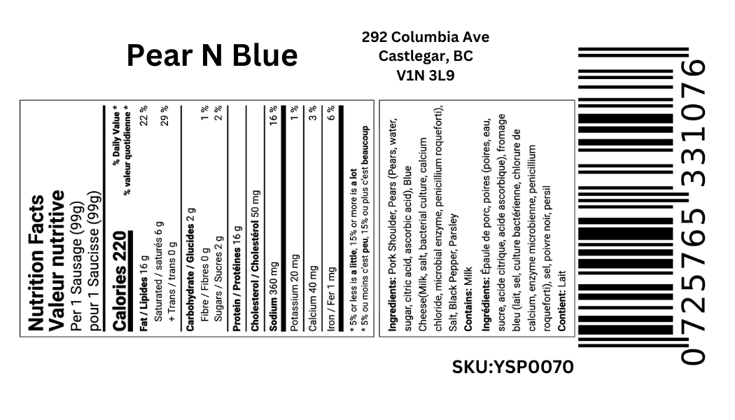 Pear & Blue Cheese Sausage