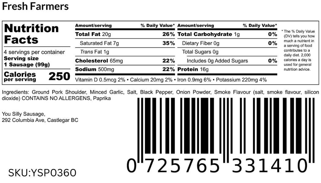 Fresh Farmers Sausage