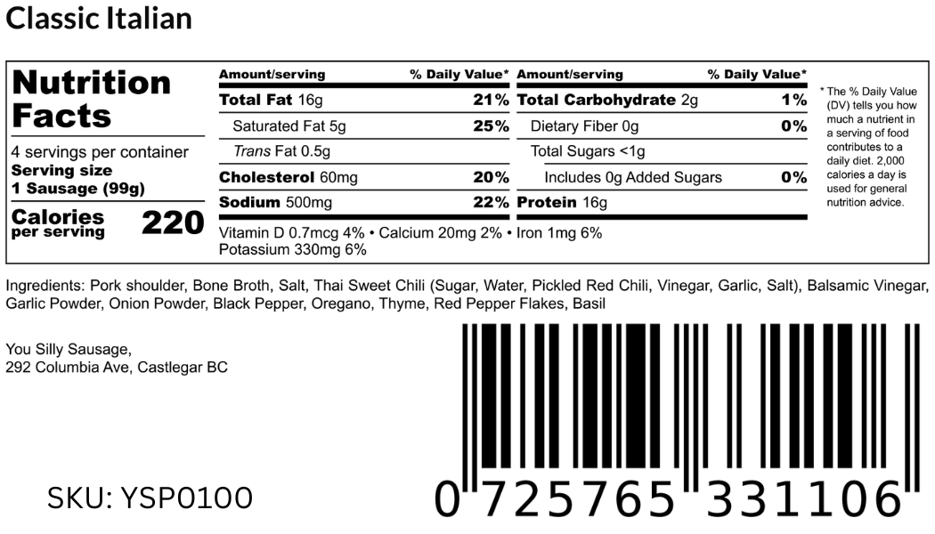 Classic Italian Sausages