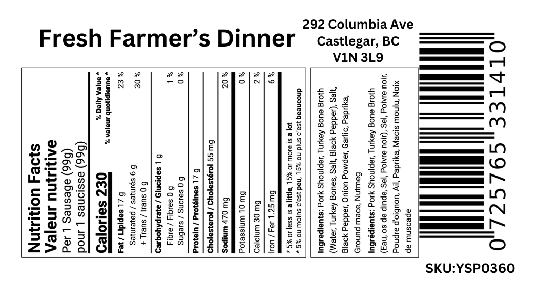 Fresh Farmers Sausage