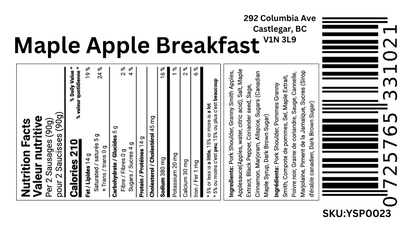 Maple Apple Breakfast Sausages